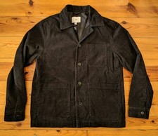 H&M MEN'S BLACK COTTON CORD CORDUROY CHORE UTILITY JACKET VGC SIZE M