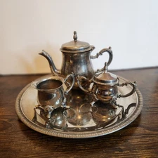 International Silver Company Vintage Silver Plated Tea Set Coffee Set 4-Piece