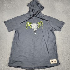 Under Armour Mens Large Gray Charged Cotton Short Sleeve Hoodie Project Rock