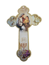 First Communion Girl" Wood Wall Cross Made in Italy NEW Catholic Gift 6"