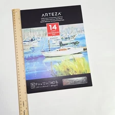 Expert Watercolor Paper, 14 Shts, 9X12" 140Lb 100%Cotton Acid-Free Arteza CP t