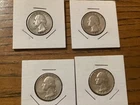 Lot of 4 US 90% Silver Washington Quarters 1942, 1956, 1962d &1964d