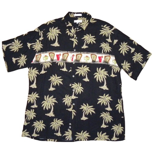 Chemise hawaïenne vintage Pierre Cardin | Aloha Beach Margarita cocktail imprimé palmier