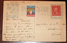 1926 US CHRISTMAS SEALS COVER TIED TO CANCEL