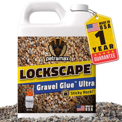 Lockdown Sticky Rock Glue for Landscaping (64 Ounce) - Super Adhesive Non-Toxic