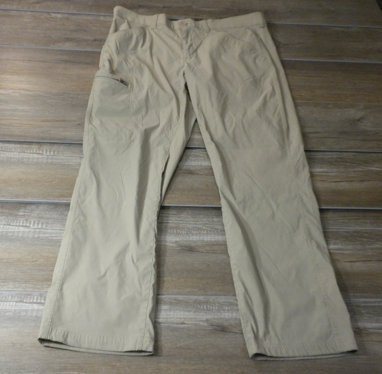 Eddie Bauer Pants 38x32 Beige Rainier Tech Lightweight Performance Outdoor Trail