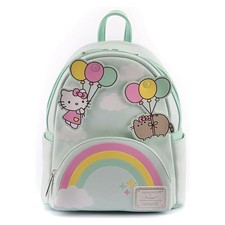 Mochila Mini Pusheen X Hello Kitty Con Globos Y Arcoíris