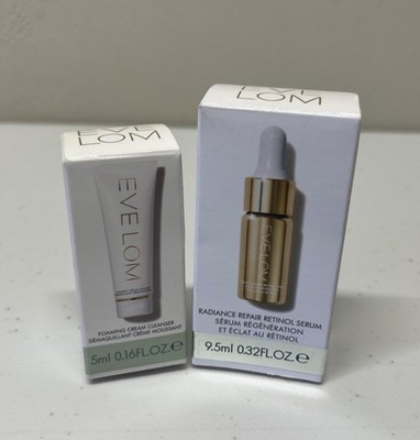Eve Lom Radiance Repair Retinol Serum .32oz & Foaming Cream Cleanser .16oz