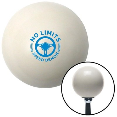 Blue No Limits Ivory Shift Knob w/ M16x1.5 Insert Shifter Auto Manual Custom