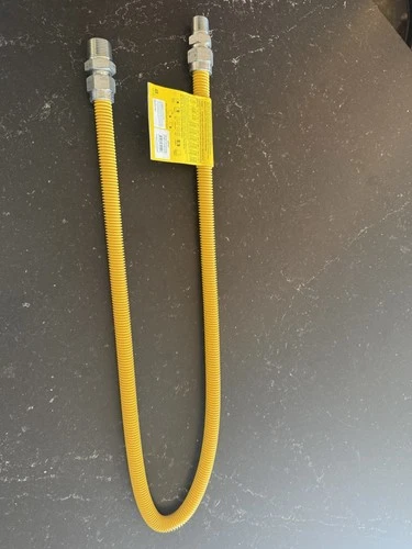 Jones Stephens G71151 48" Stainless Steel Gas Connector - Yellow - Picture 1 of 6