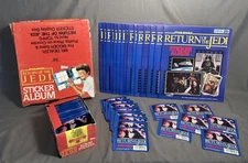 Topps STICKER ALBUM (1) & SEALED PACKS (4) 🔴🟡🔵 Star Wars | 1983 ROTJ | NOS