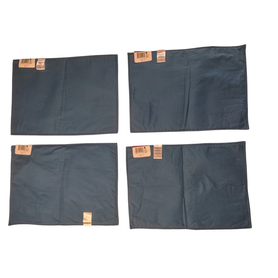 NEW Essential Home Winter Snowman Holiday Placemats Set Of 4 Blue White Cottage - Image 2 of 4