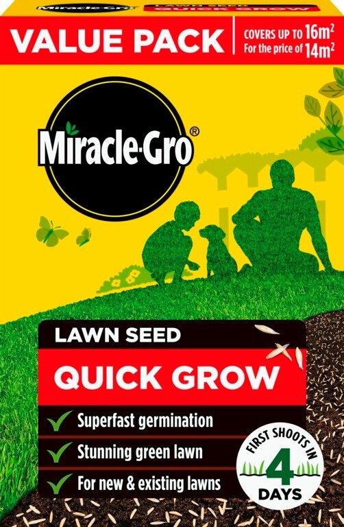 Miracle Gro Evergreen Quick Grow Thick Lawn Seed Fast Germination 16m2 480g