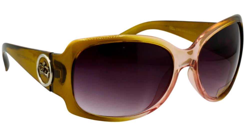 Oversized Gradient Lavender Lens Sunglasses with Dark Brown Fade Frame-image