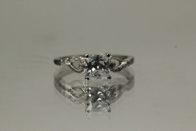 925 Sterling Square Princess Cut CZ W/Accents Engagement Ring 2.8