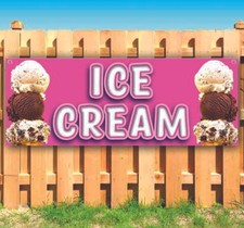ICE CREAM Advertising Vinyl Banner Flag Sign Many Sizes CARNIVAL FAIR FOOD