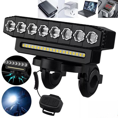1x 8LEDs Leistungsstarkes wiederaufladbares USB MTB Wasserdichter Scheinwerfer*