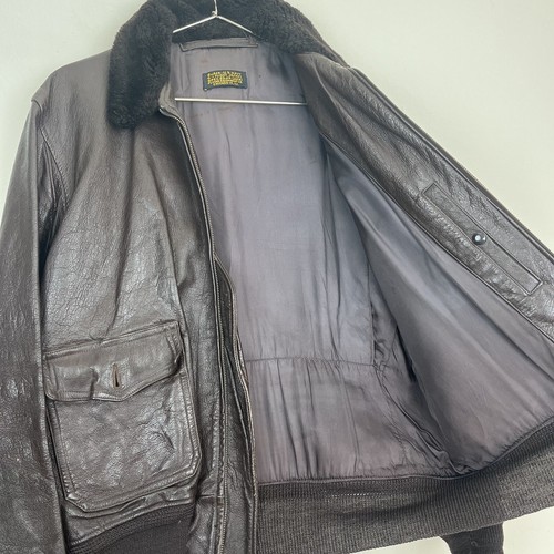 Vintage G-1 Leather Jacket Flight Painted Studded Custom Buaer US Navy 55J14 - Picture 16 of 18