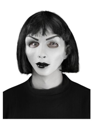 Pantomima - Handbemalte Maske mit Haarteil