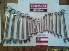 Craftsman Industrial 6 pt combo wrenches MADE IN USA GROUP OF 19