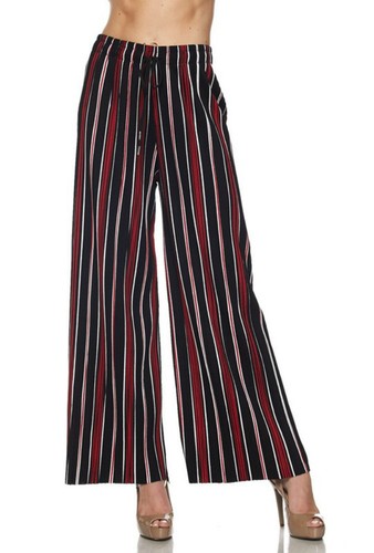 MULTI COLOR STRIPED WIDE LEG PANTS | eBay