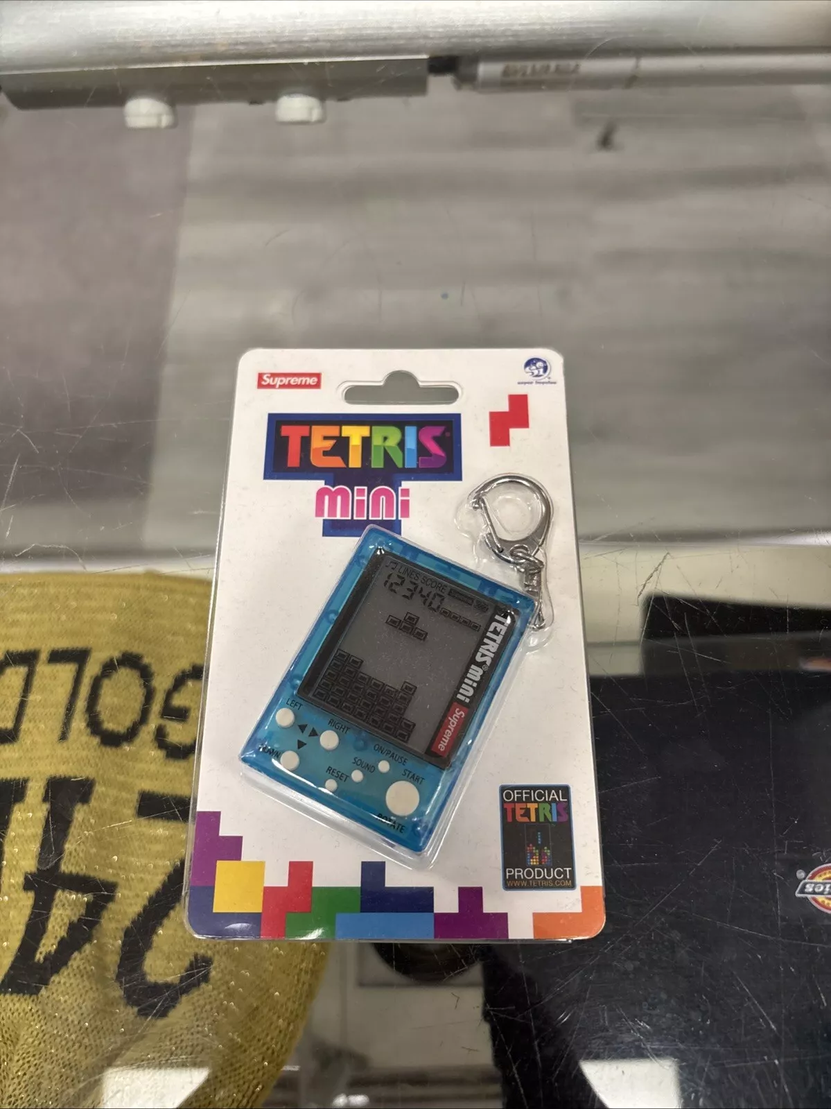 Appareil de jeu portable rechargeable LCD bleu SUPREME/TETRIS MINI et porte clés
