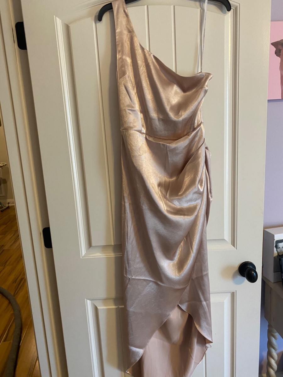 white fox willow wrap dress champagne White Fox Champagne Willow Wrap Maxi Dress Gown/Bridesmaid- S