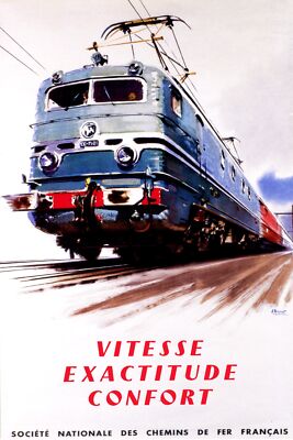 4041.Comfortable speed accuracy Railroad Poster.Train Room interior design art.