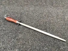 Vtg Dexter Russell USA Carbon Steel Knife Sharpening Tool 18.5" Rosewood Handle