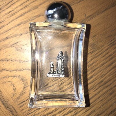 Lourdes Glasflasche, 10 cm hoch, kleine Menge Weihwasser, kostenlose Lieferung  