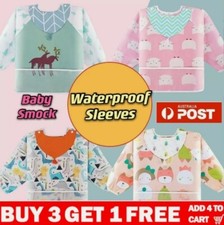 Whole Waterproof Feeding Art Apron Bib Smock Boys Girls Baby Toddler Kids large 