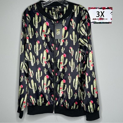 L&B 3X Cactus bomber jacket plus size 3X