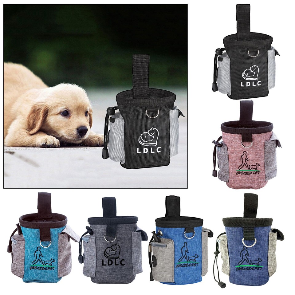 Bolso de cintura de entrenamiento manos libres para perro mascota cordón lleva juguetes bolsa de comida tratar