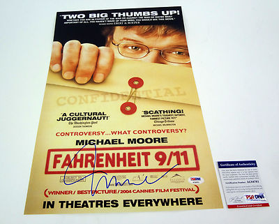 Michael Moore Signed Autograph Fahrenheit 911 Movie Poster PSA/DNA COA