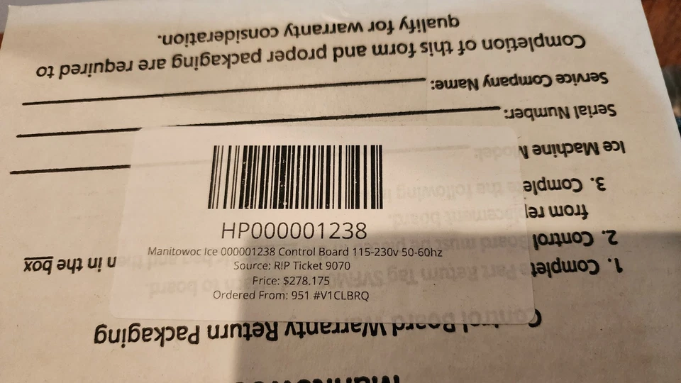 Placa de control Manitowoc Ice 000001238 115-230v 50-60hz Foto 4 de 4