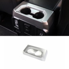 Reposabrazos asiento trasero panel vaso agua 1X para Ford F150 F-150 2015-2020 plata mate