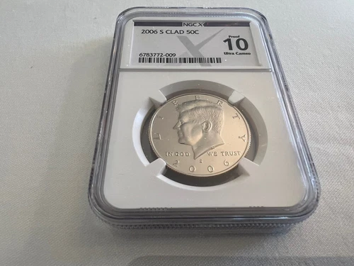 2006-S CLAD KENNEDY HALF DOLLAR  NGC PF70 ULTRA CAMEO (PROOF 10) "TOP POP"