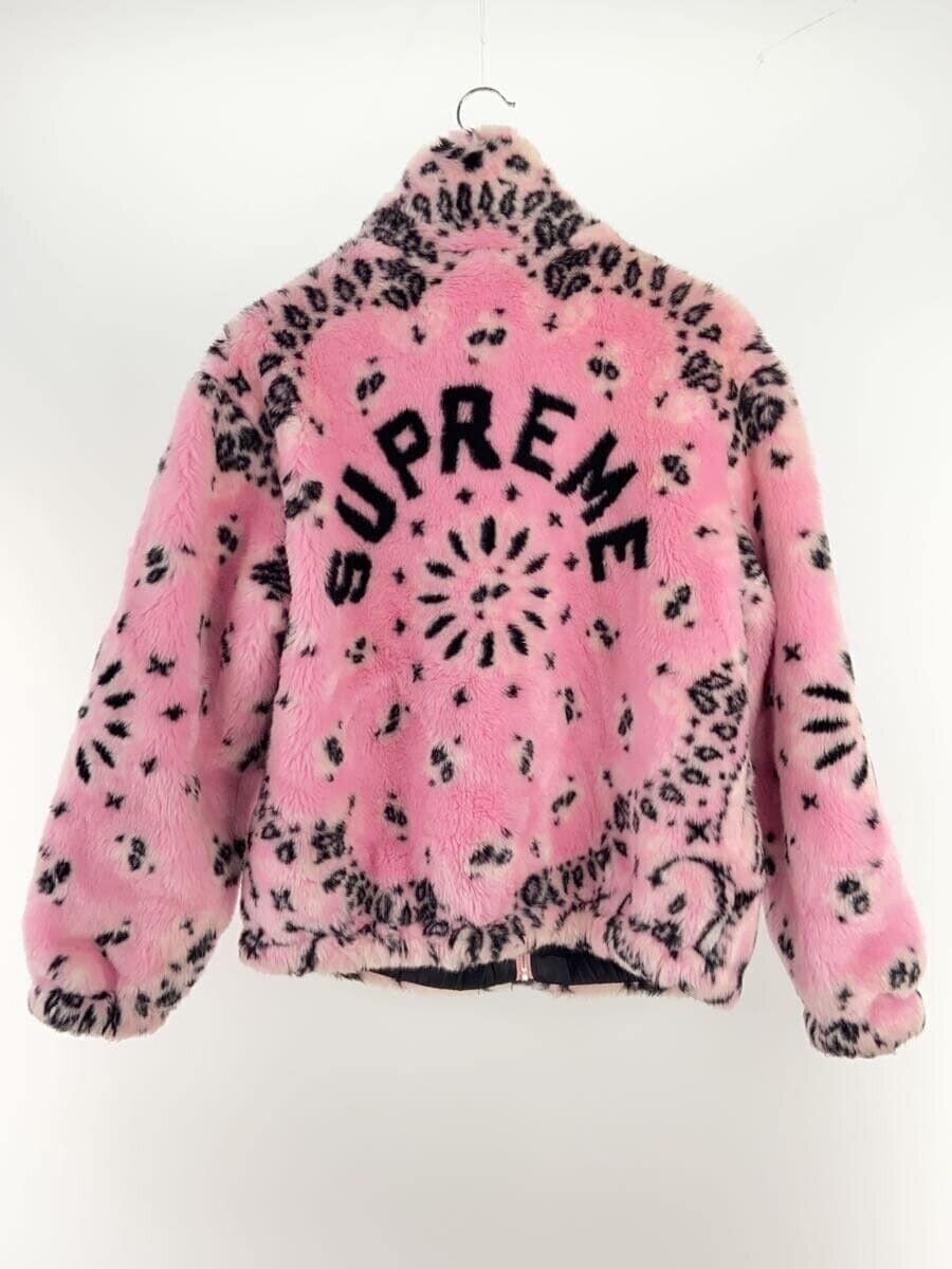 Supreme Bandana Faux Fur Bomber Jacket Pink Black Acrylic Supreme Bandana Faux Fur Bomber Jacket Pink Black Acrylic