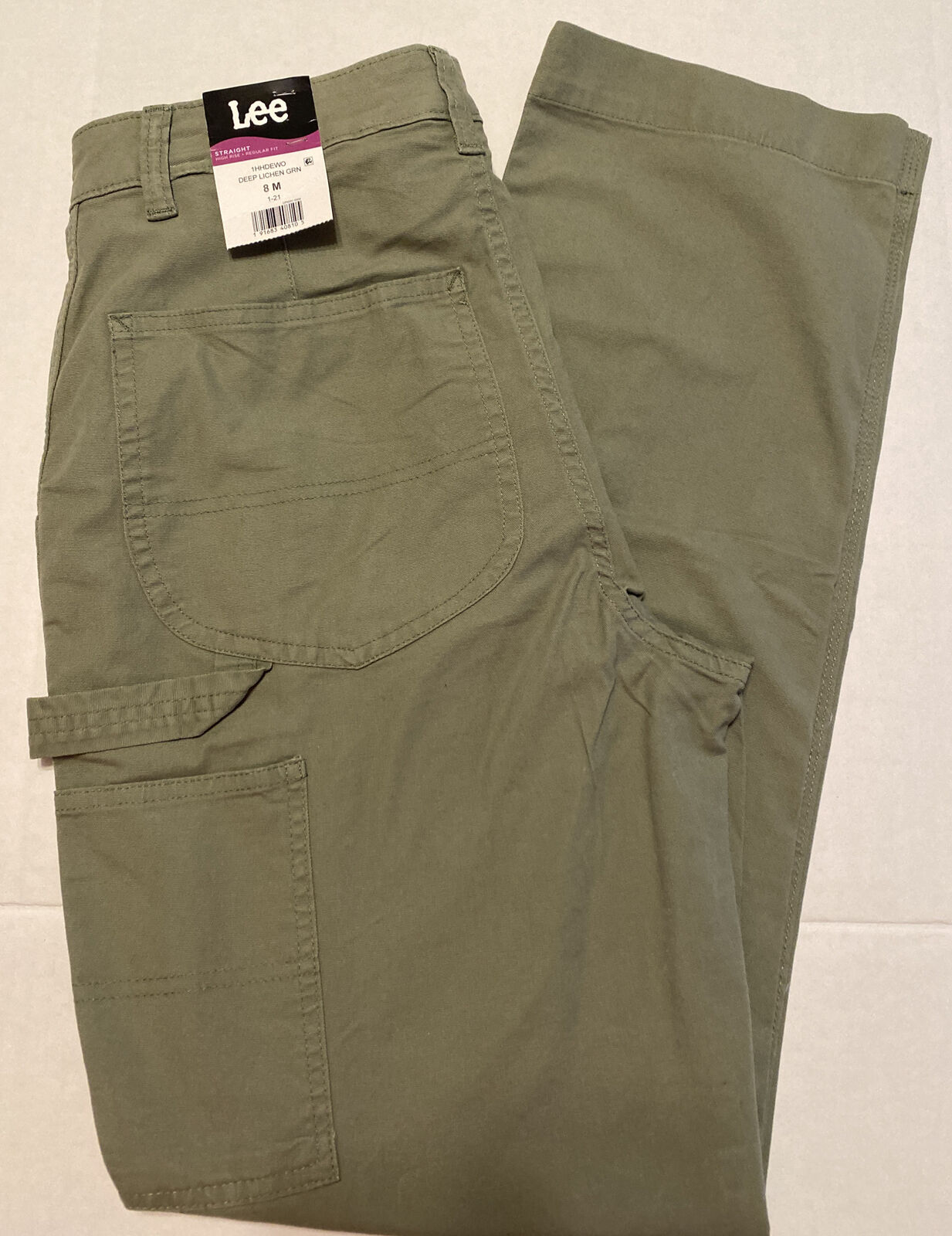 Womens Lee Regular Fit Utility High Rise Straight Green Pants Size 8 M New  | eBay
