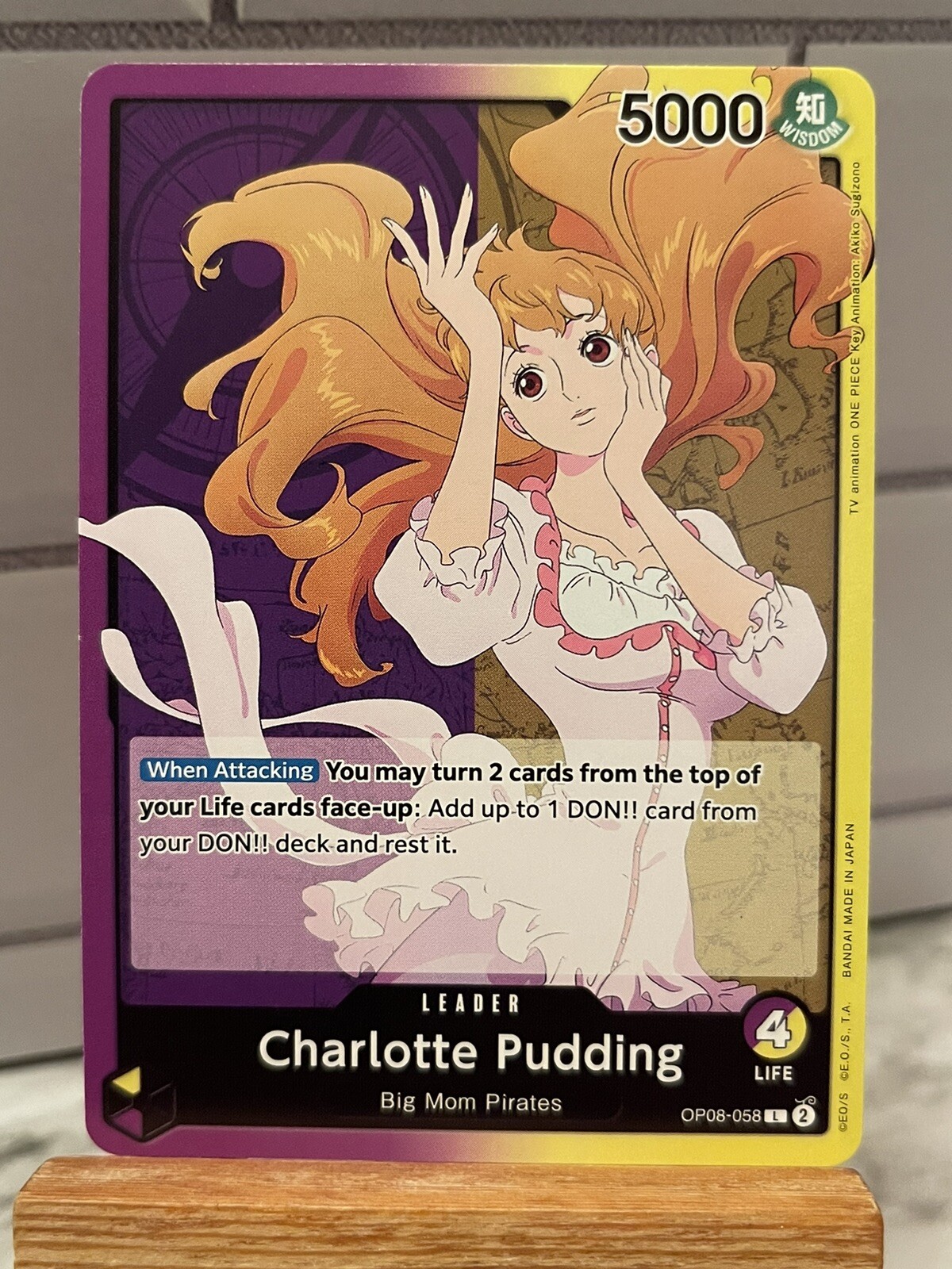Charlotte Pudding OP08-058 (Leader Card) Two Legends ONE PIECE NM English