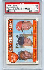 1969 TOPPS #658 A.L. ROOKIES (TOM HALL, BILL BURBACH, JIM MILES) - PSA 7 (5886)