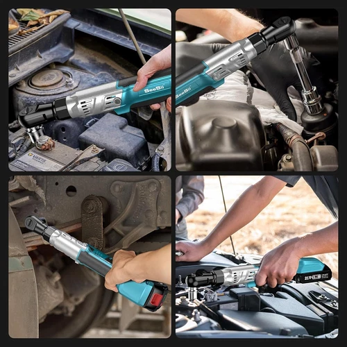Seesii 3/8" Power Cordless Ratchet Wrench 2*21V 2000MAH Electric Ratchet Driver - Picture 6 of 9