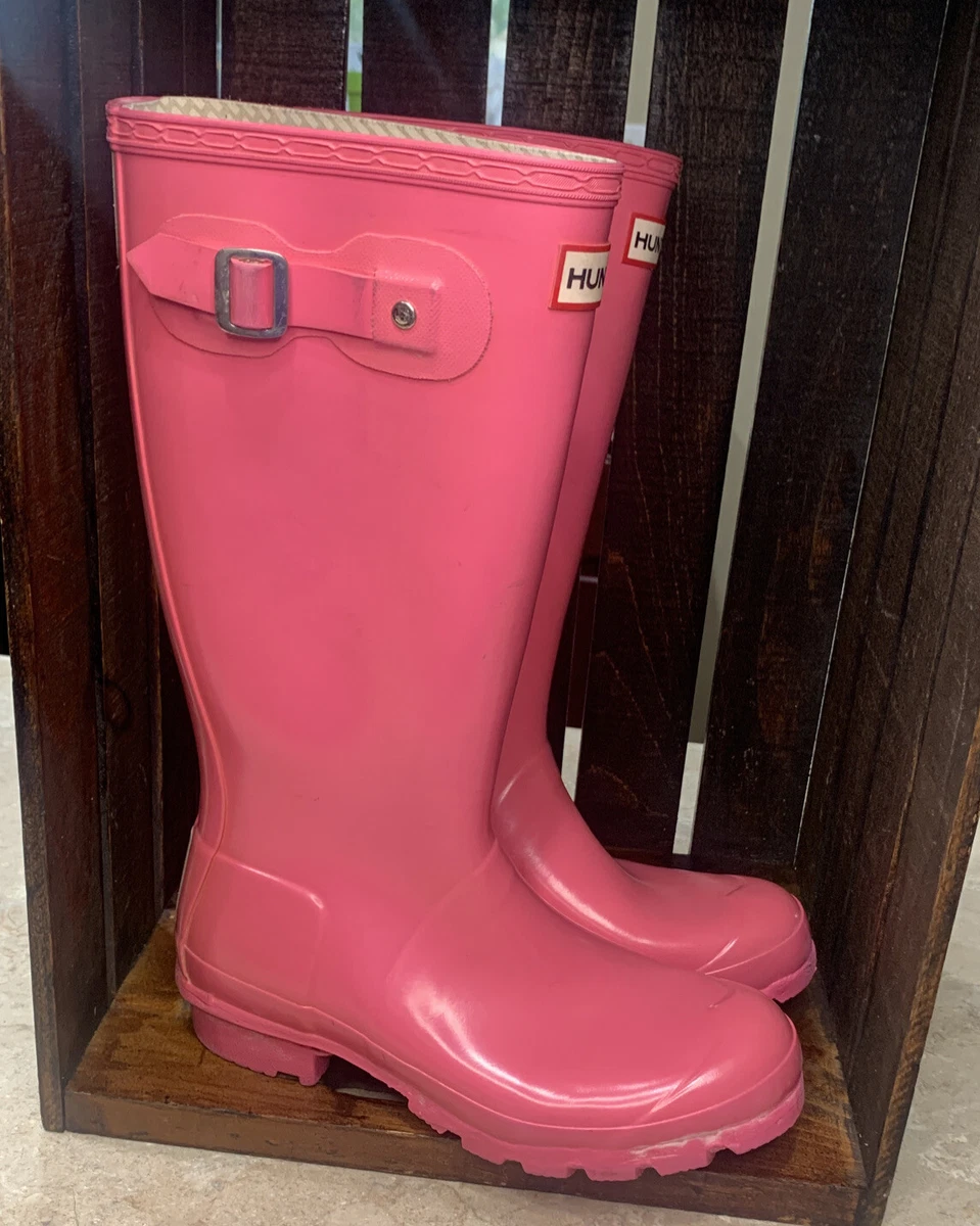 Tall pink hunter rain boots sale