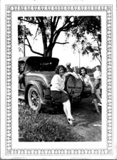 Leggy Women Ford Model A Bedford Glens Tire Cover Ad Ohio 1920s Vintage Photo Leggy Women Ford Model A Bedford Glens Tire Cover Ad Ohio 1920s Vintage Photo