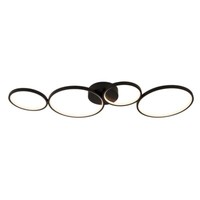 Deckenleuchte Designleuchte Wohnzimmerlampe Alu Schwarz Led Dimmbar Opal Ringe