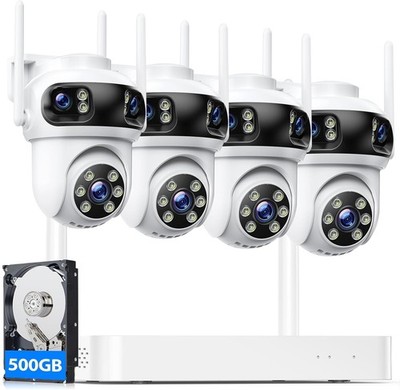 10CH 4K NVR Wireless Security Camera System Triple Lens WiFi Home Surveillance