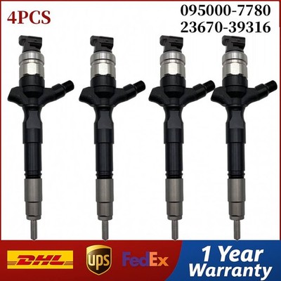4PCS Fuel Injector 095000-7780 23670-39316 for Toyota Hilux 3.0L 1KD-FTV Euro4