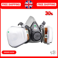 2026 3M 6200 Gas Mask spray Paint Respirator Mask - High Quality Protection - UK