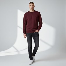 NWT IZOD Advantage Performance Mens Burgundy Crewneck Sweatshirt Small 65