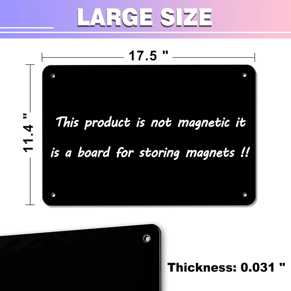 2 Pack Black Magnetic Bulletin Board, 17.5" X 11.4" for Notes and Photos - Image 2 of 4